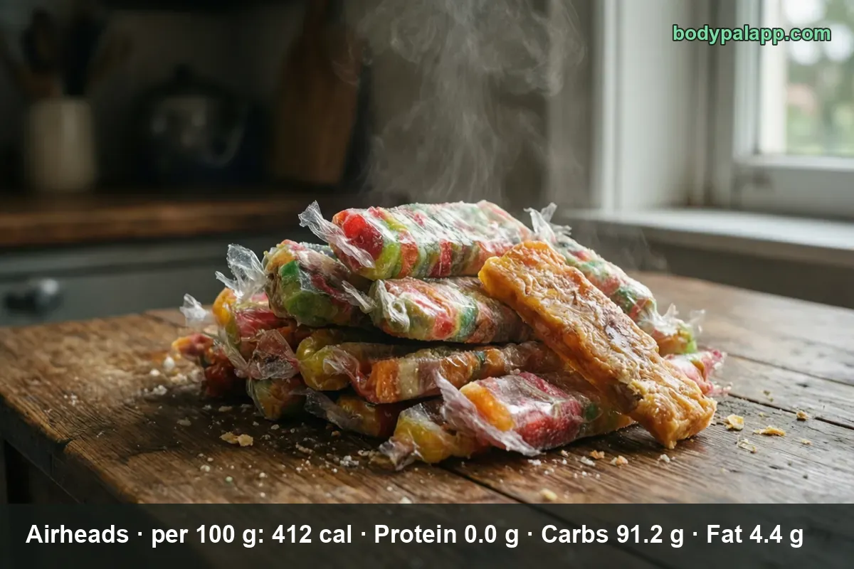Pile of about eight rainbow-colored taffy candy bars in plain clear wrappers, no logos