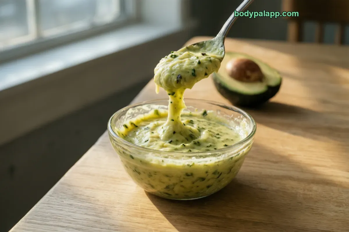 Avocado ranch dressing, packaged, per label
