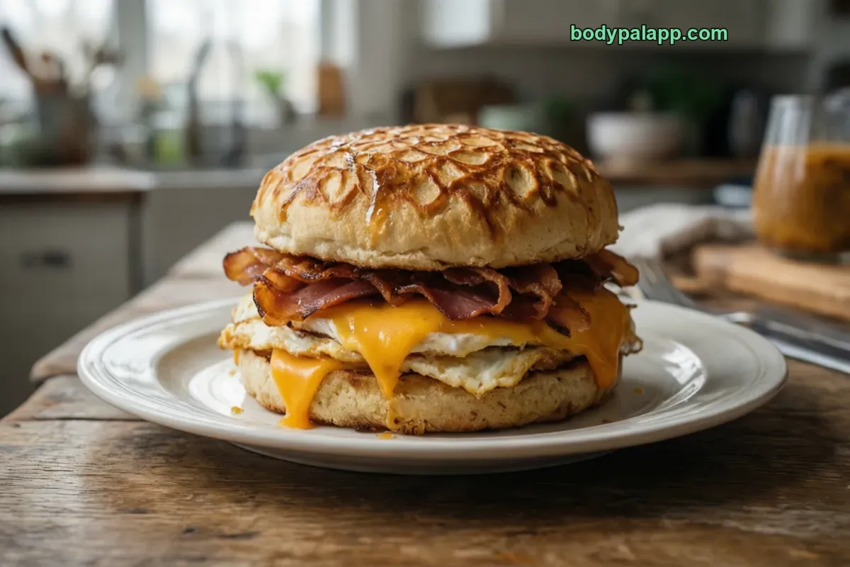 Mcdonald's bacon, egg & cheese mcgriddle, fast food