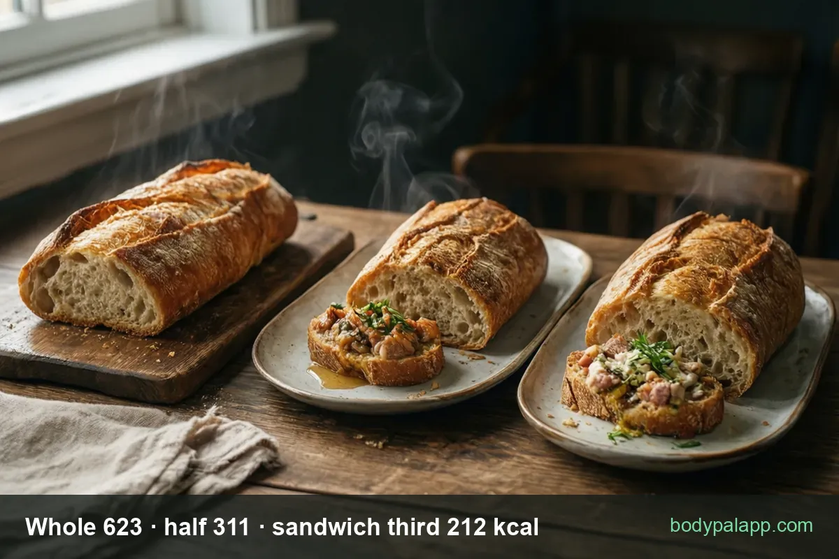 Baguette variants calories comparison