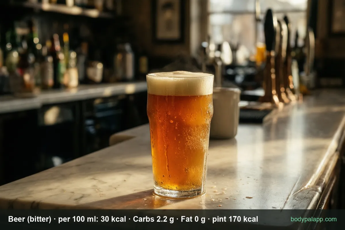 Pint of beer - 170 kcal a pint of bitter
