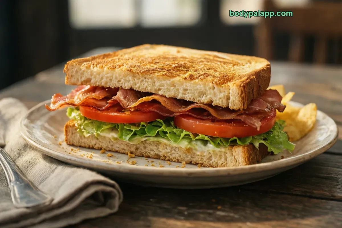 Blt, on white bread