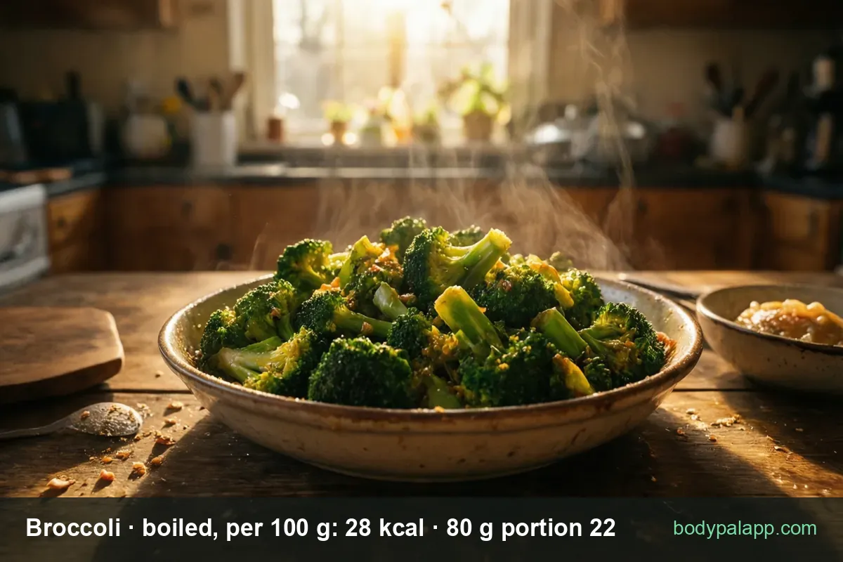 Broccoli - 22 kcal per 80 g portion