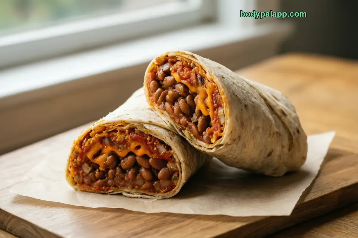 Taco bell burrito, fast food, beans and cheese