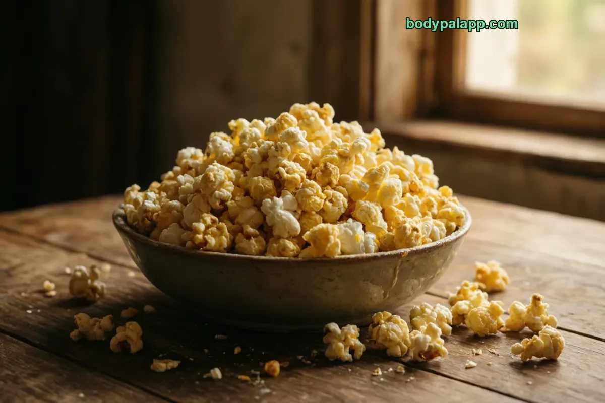 Microwave butter popcorn, popped, butter flavor