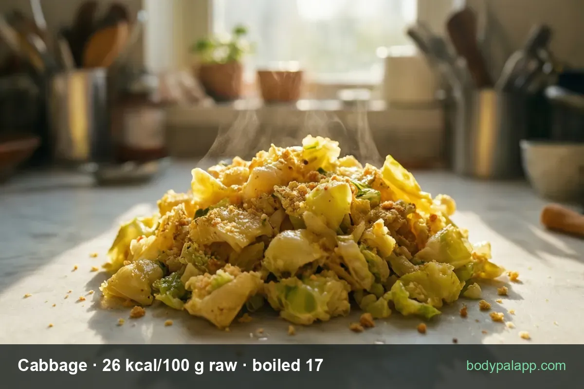 Cabbage - 14 kcal per boiled portion