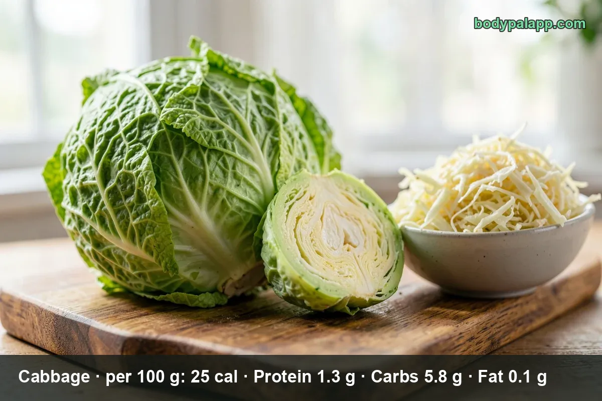 Mound of braised chopped cabbage, steaming, with fine browned crumbs through it