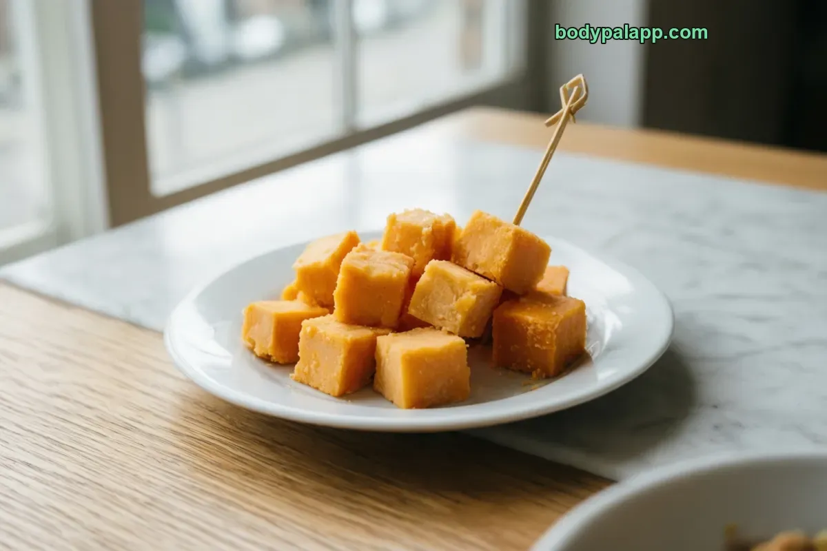 Cheese cube, cheddar, cubed