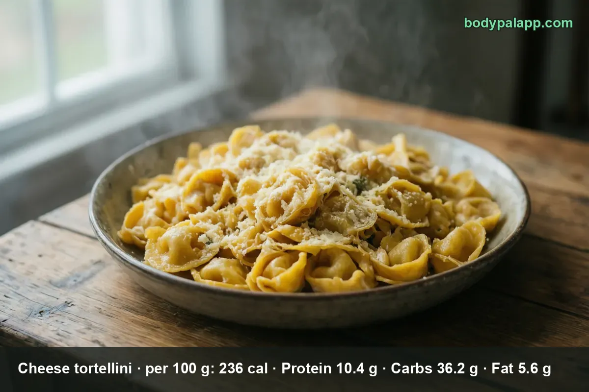 Plate of cheese tortellini with grated parmesan on top and steam rising from the pasta