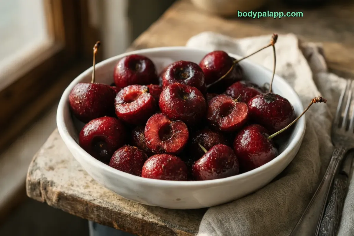 Pitted cherries, sweet, raw, pitted