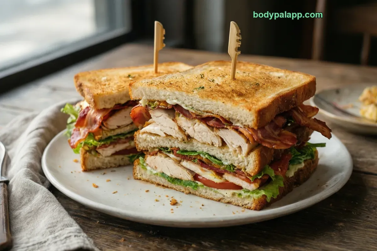 Chicken club sandwich, grilled chicken, fast food