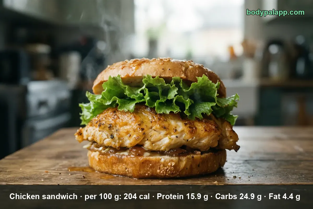 Close-up of a grilled chicken breast sandwich in a sesame seed bun with lettuce.