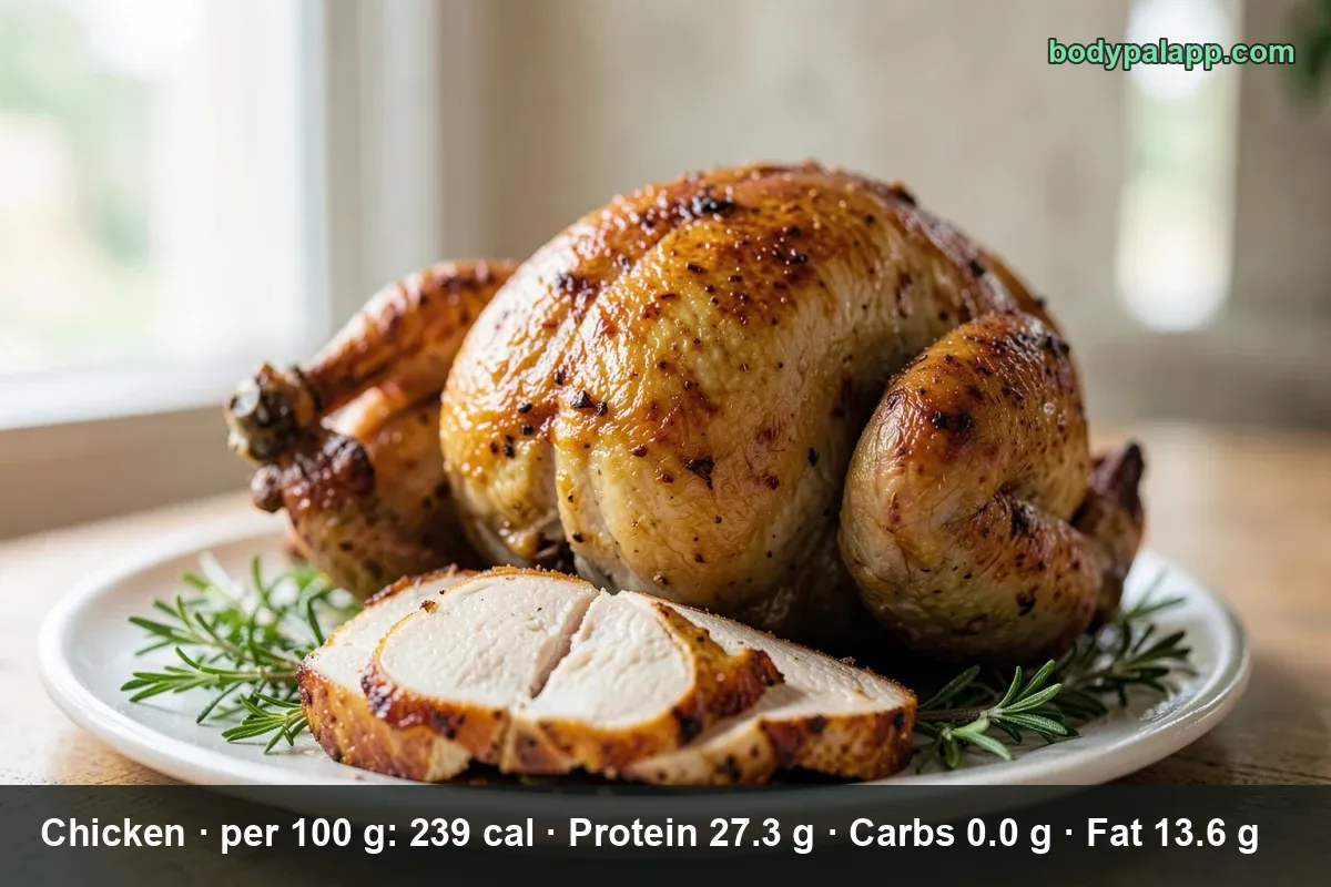 Whole roast chicken with crisp golden skin on a black slate board
