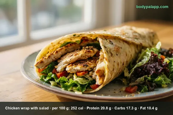 Chicken Wrap With Salad calories