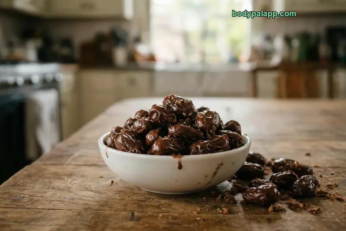 Chocolate raisins, milk chocolate coated