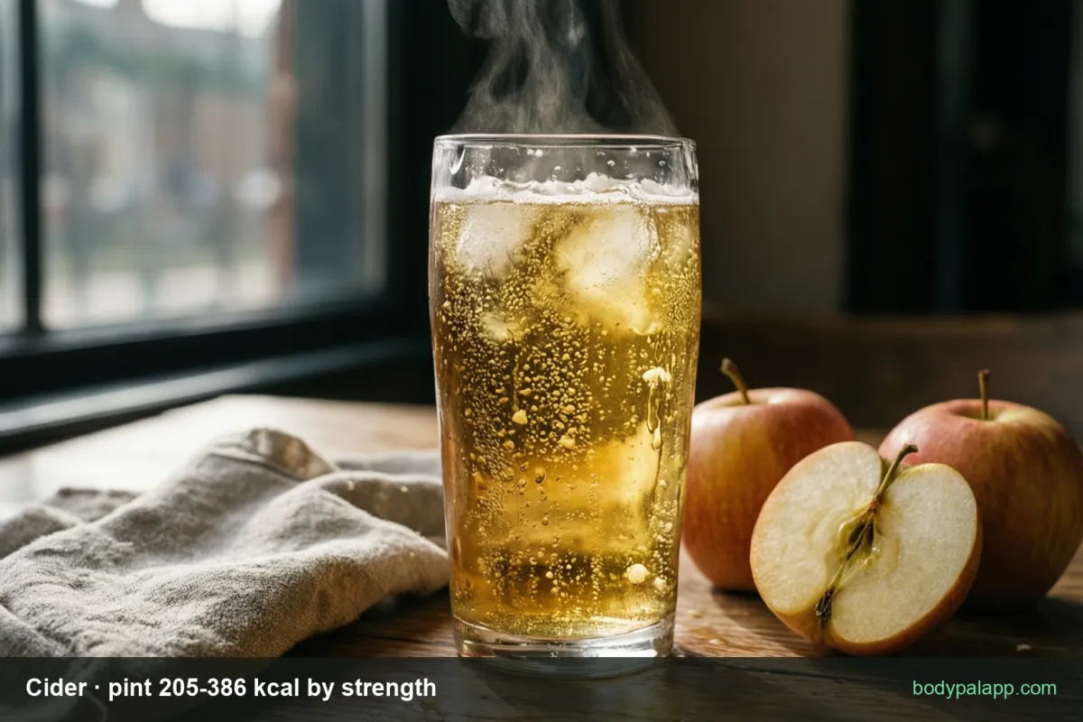 Cider - 205 kcal a pint of dry