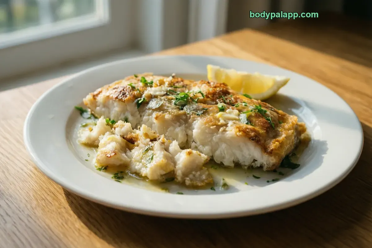 Baked cod fillet, Atlantic, baked, dry heat