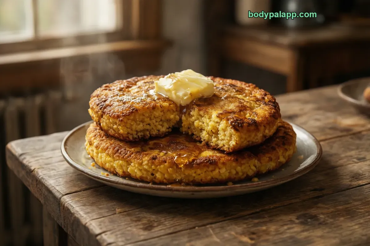 Corn cake, plain, ready to eat