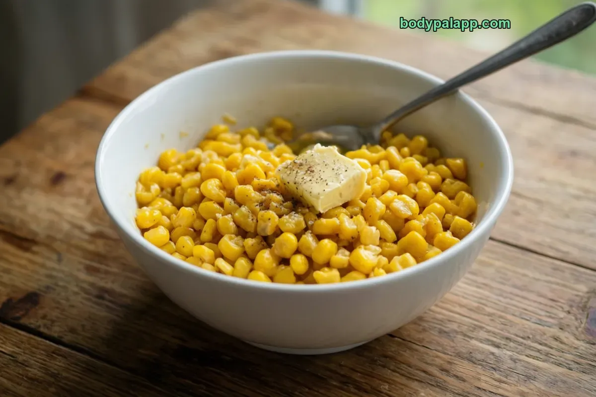 Corn with butter, fresh, cooked with butter