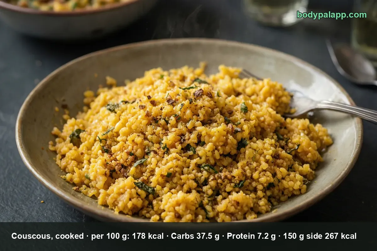 Couscous, gekocht, ohne Salz