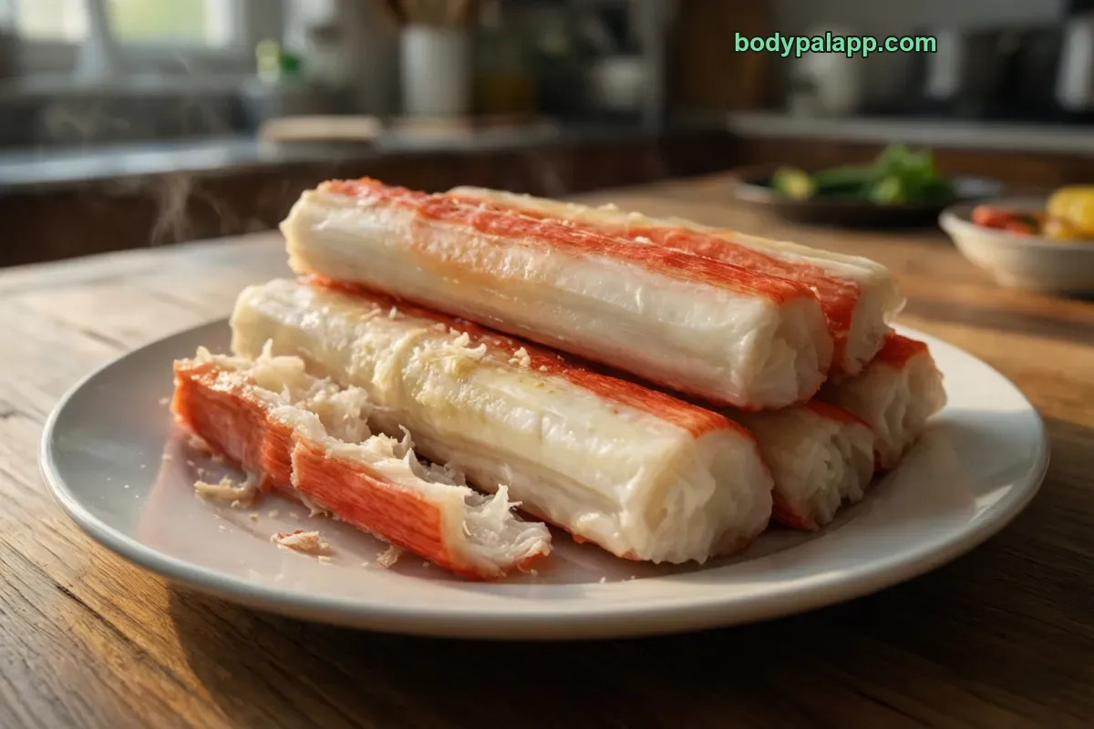 Crab stick, imitation crab, from surimi