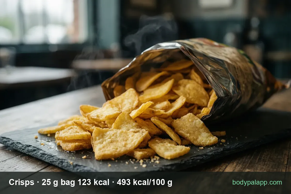 Crisps - 123 kcal per 25 g bag