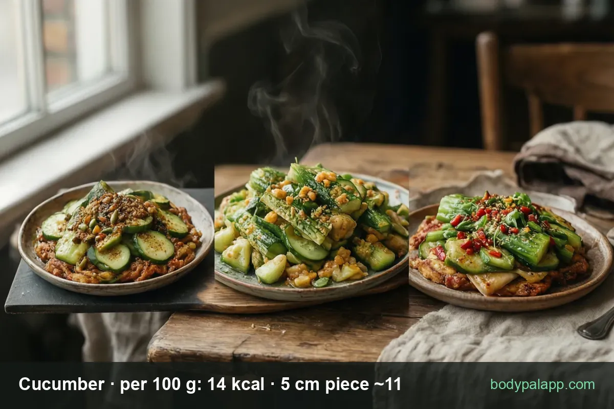 Cucumber - 11 kcal per 5 cm piece
