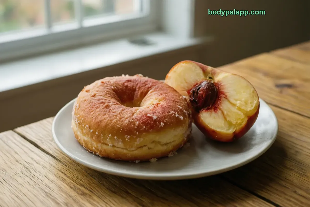 Donut peach, raw, flat variety