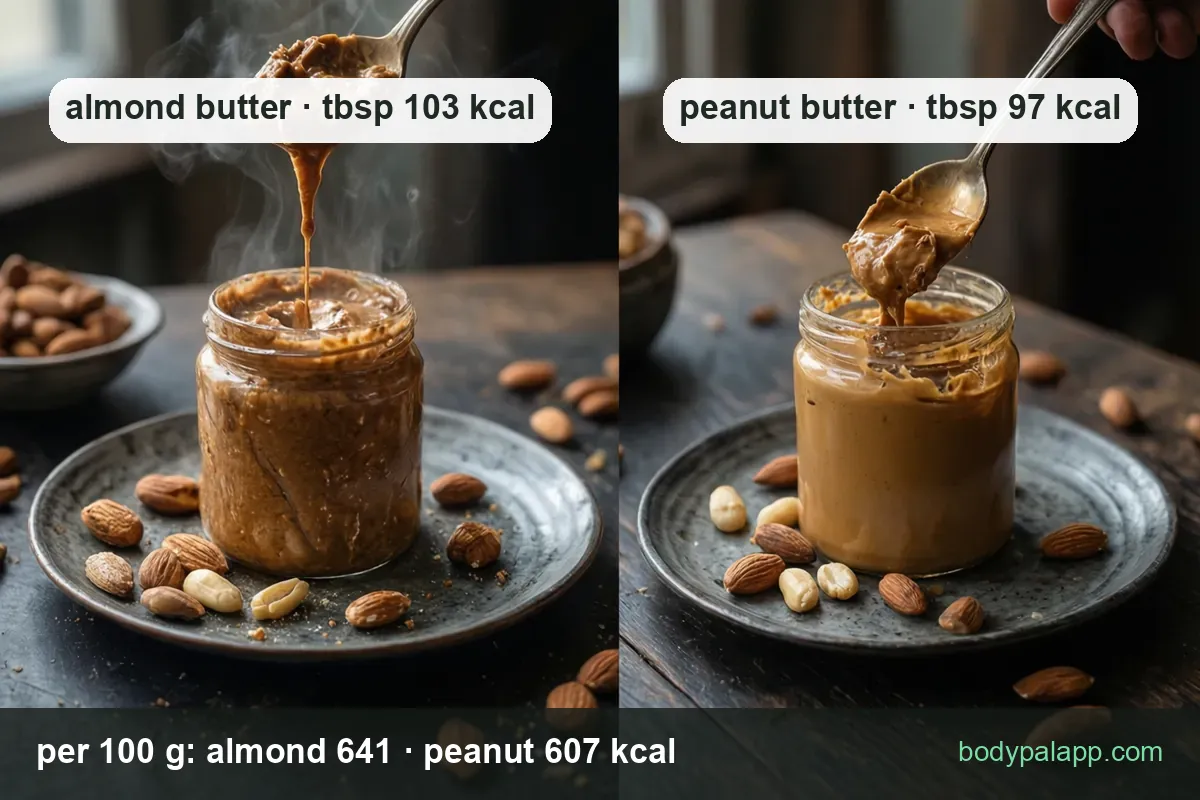 Almond vs peanut butter calories comparison