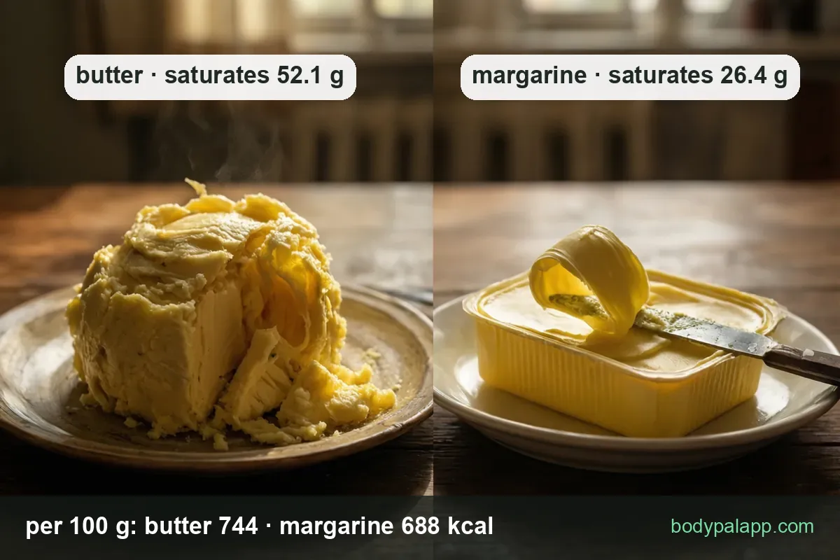 Butter vs margarine calories comparison