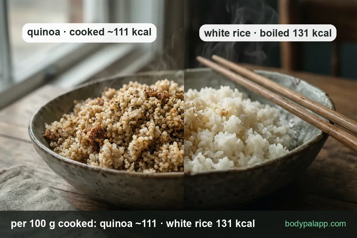 Quinoa vs rice calories comparison