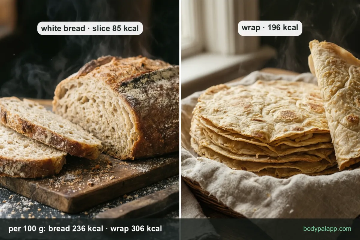 Wrap vs bread calories comparison