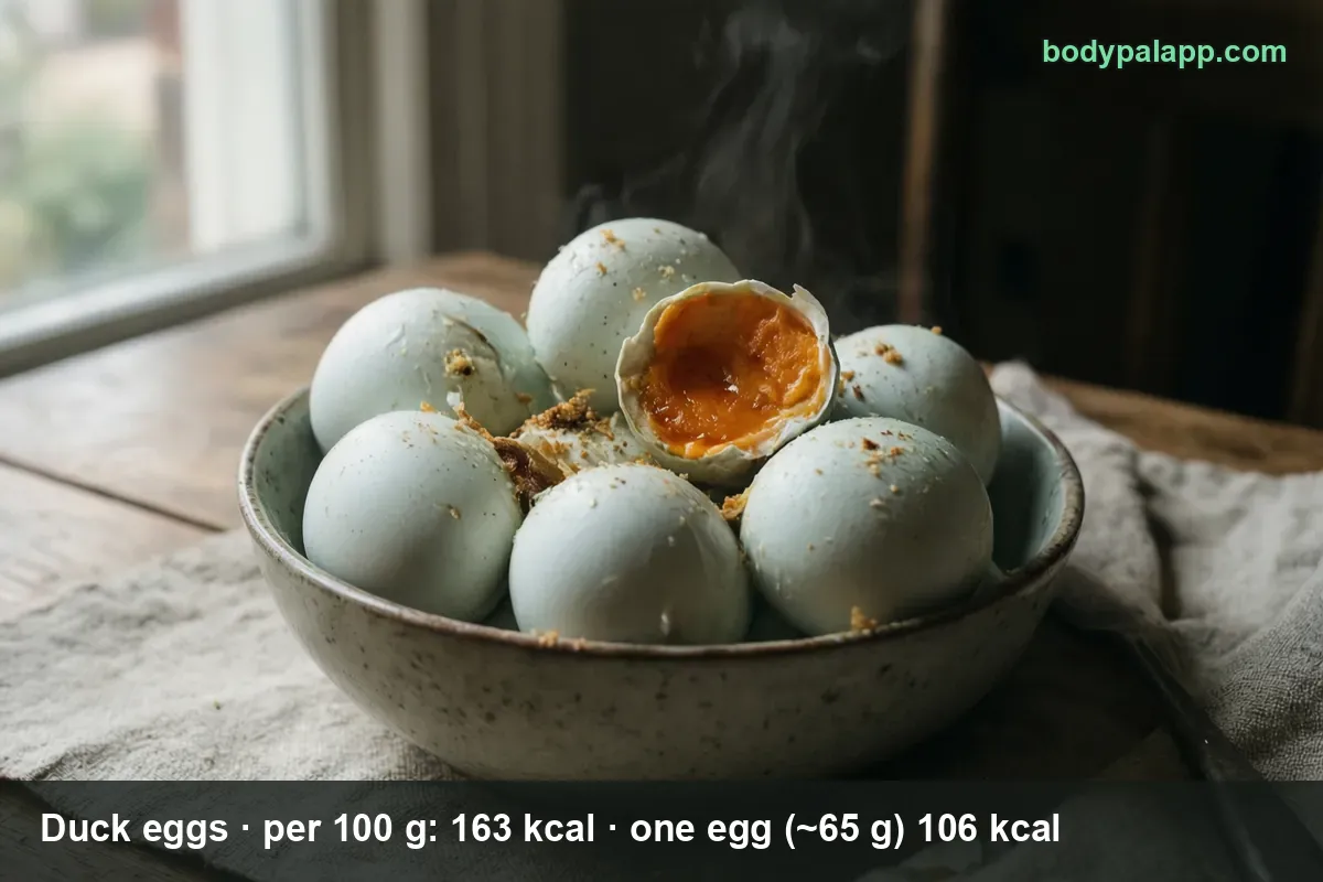 Telur bebek, utuh, mentah, tanpa cangkang