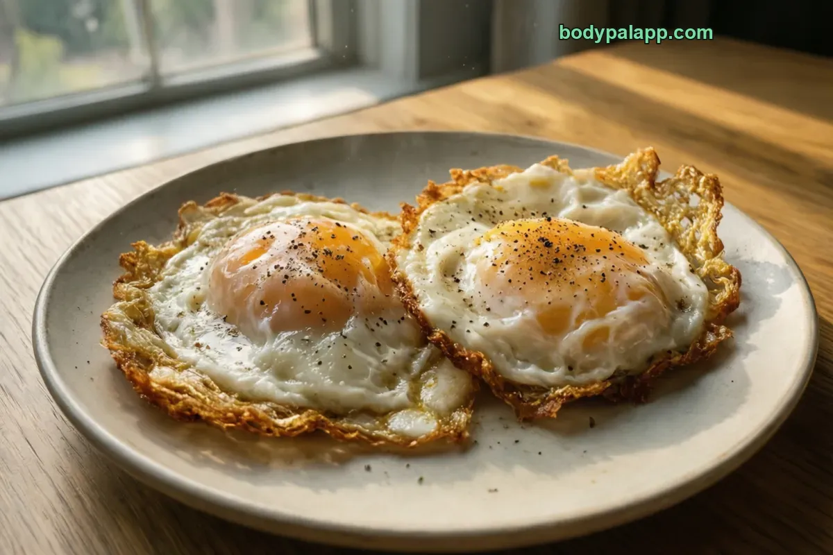 Fried egg white, fried, fat not specified