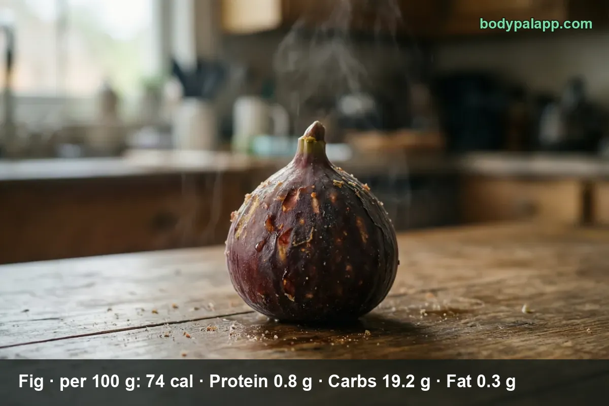 Close-up of a whole dark purple fresh fig.