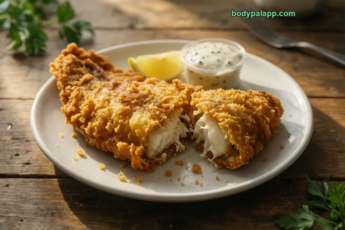 Fried fish fillet, battered or breaded, fried