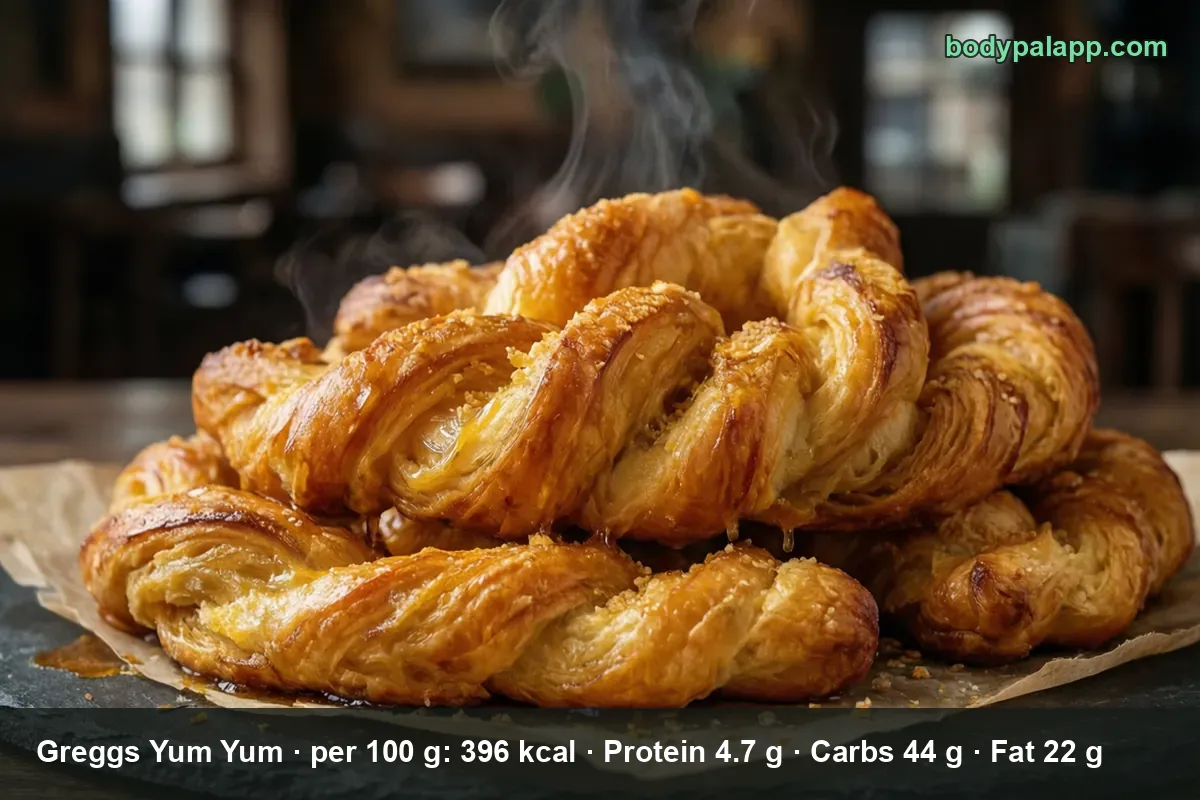 Greggs Yum Yum pastry twist - 310 calories each