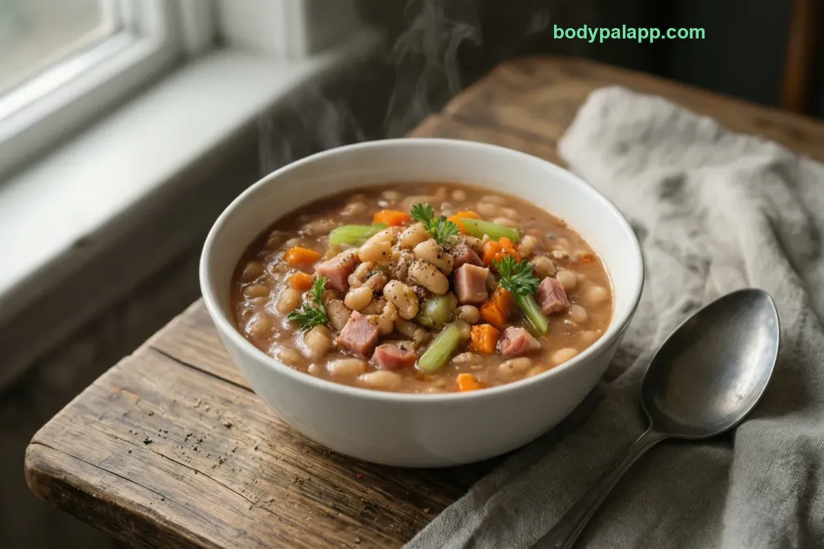 Ham and beans soup, canned, chunky, ready-to-serve