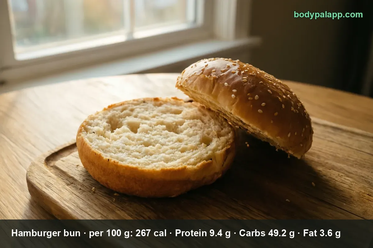 Hamburger bun, white, plain