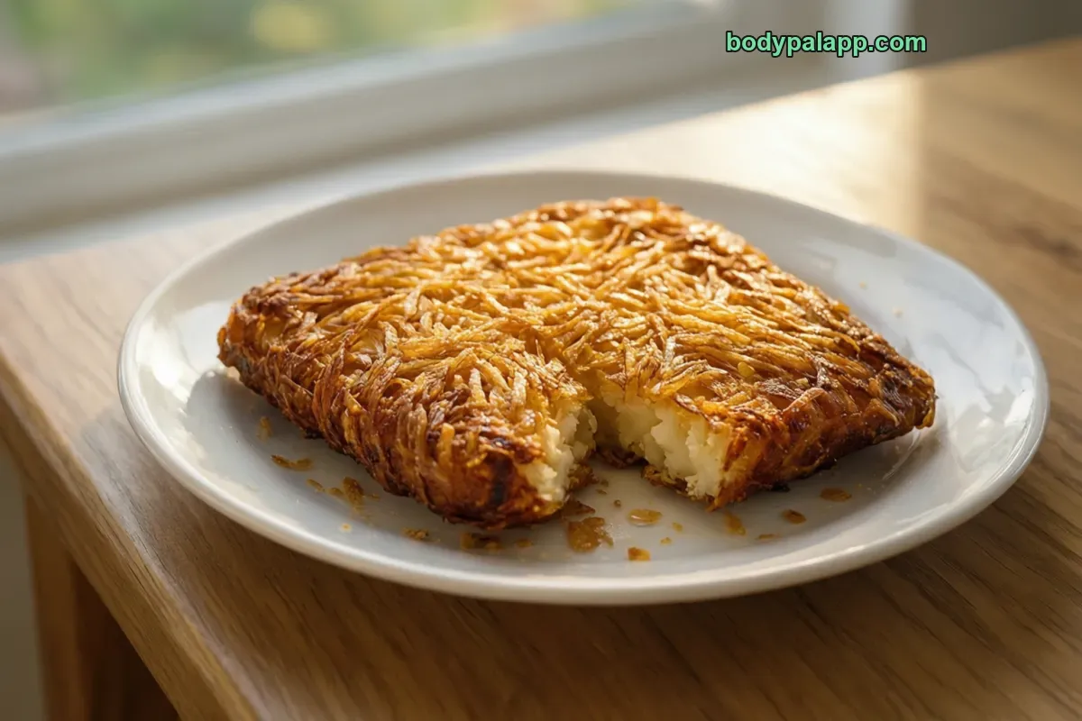 Hash brown patty, fried, fast food style