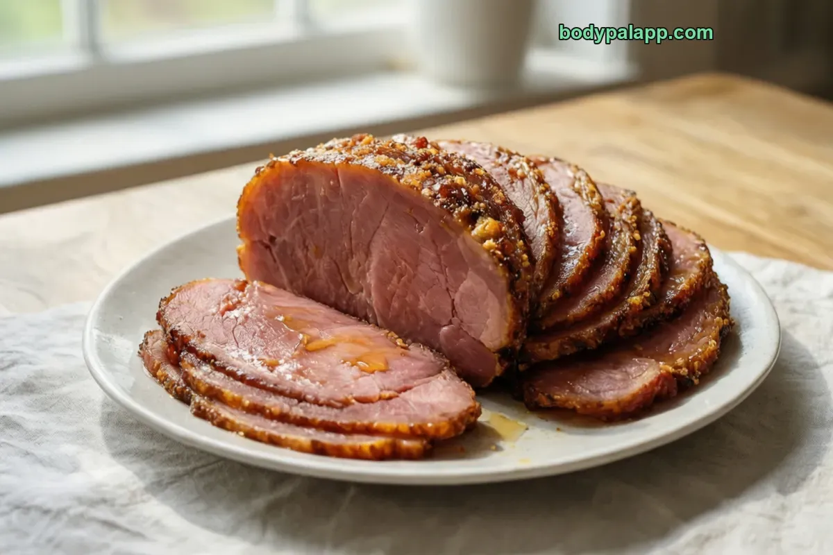 Honey baked ham, honey, smoked, cooked