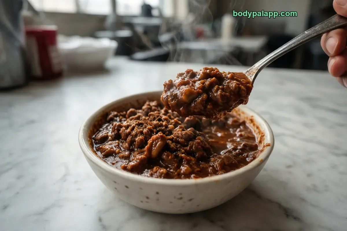 Hot dog chili, packaged, per label