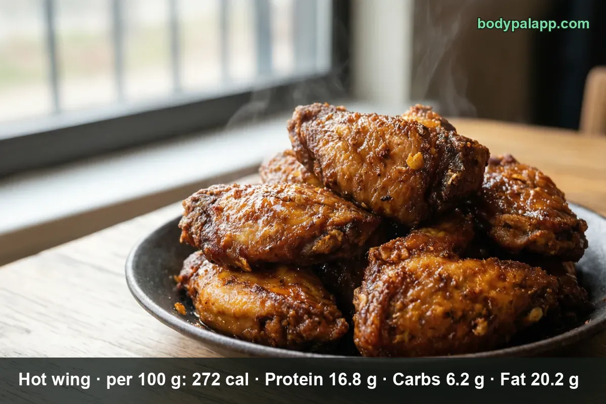 Bowl of six steaming chicken hot wings with a dry seasoning rub, no red buffalo sauce