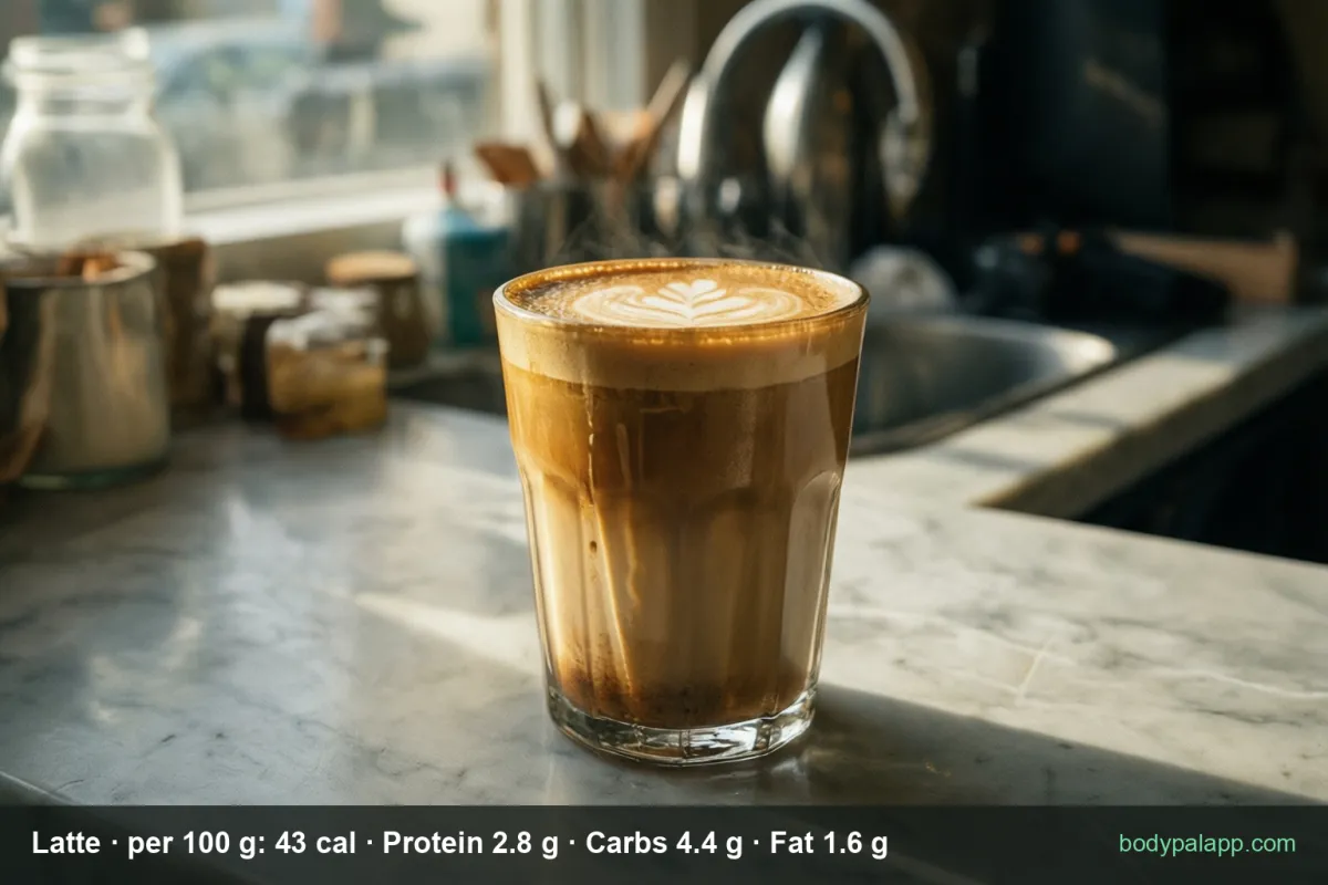 カフェラテ、砂糖なし・牛乳入り