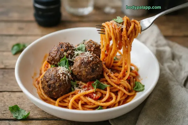 Meatballs And Pasta calories