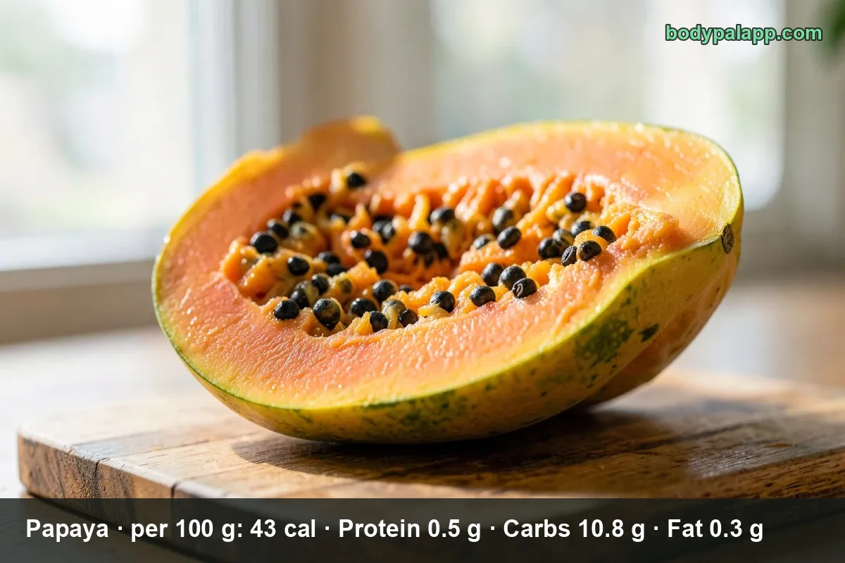Papaya, cruda, senza buccia