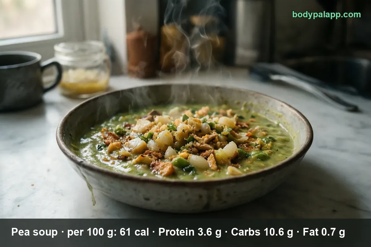 Erbsensuppe, ohne Fleisch, verzehrfertig