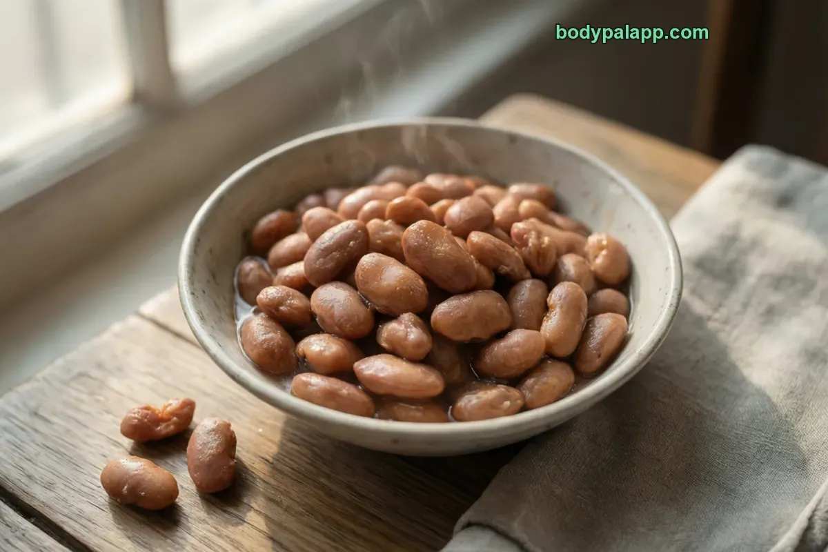 Boiled pinto beans, boiled, without salt