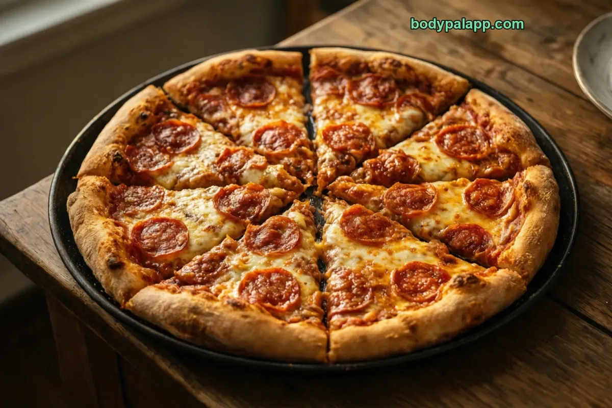 Pizza hut medium pepperoni pizza, fast food, pan crust