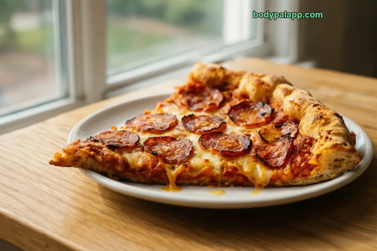 Pizza hut pepperoni slice, hand-tossed, large pizza